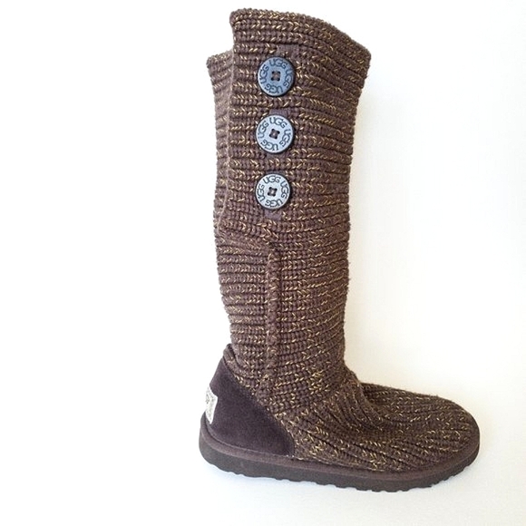 UGG Classic Cardy Convertible Wool Gold Trim Boots - Picture 4 of 14
